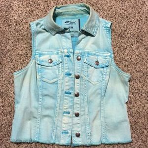 Silver Jeans Co eggshell blue denim vest